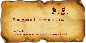 Medgyessi Ernesztina névjegykártya
